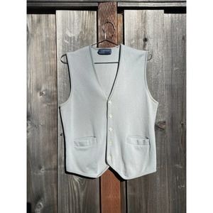 Vintage 70's Damon Wool Button Gray Vest - M